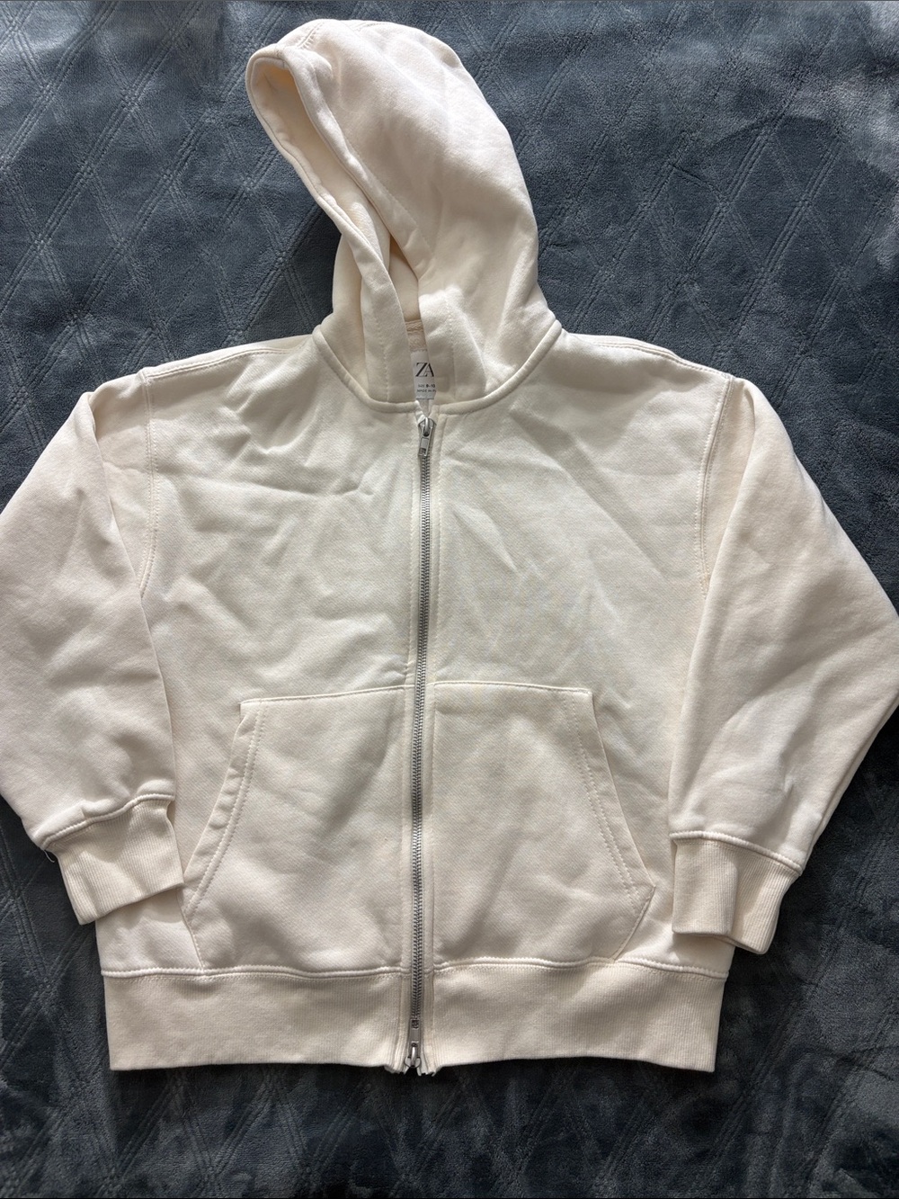 Zara Kid’s Cream Zip-Up Hoodie Sweater